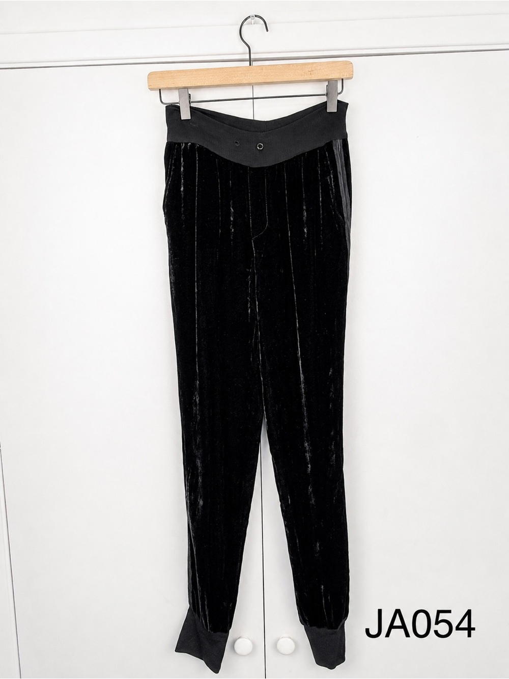 rag & bone Black Velvet Silk Blend Jogger Pants XS